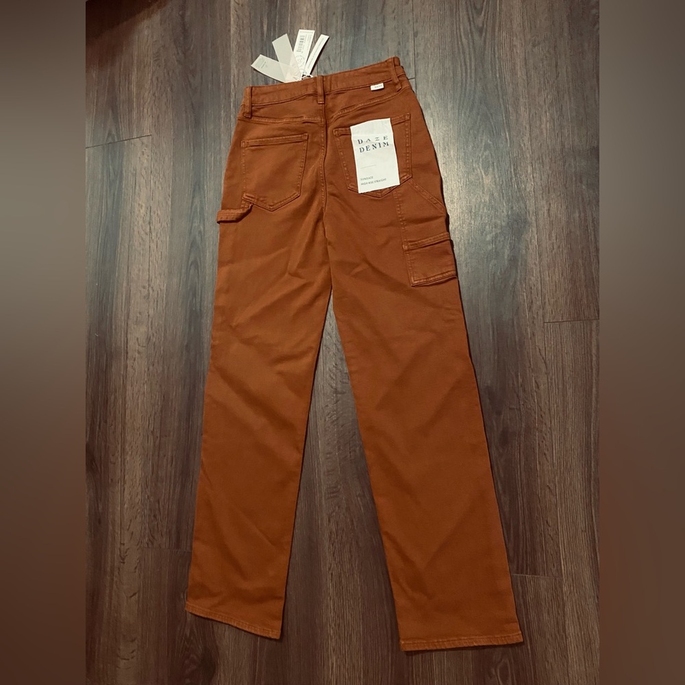 NWT Women’s Daze Caramel Sundaze Utility High Rise Straight Jeans 25 - Picture 6 of 12